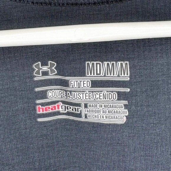 Under Armour Tank Top Workout Running Yoga Exercise Black Gray Camouflage Fitted - Picture 3 of 6